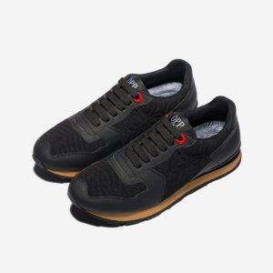 Lace-Up Leather Sneakers Black - OPP Official Store
