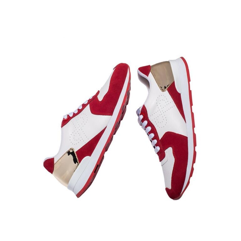Lace-Up Suede Sneakers Red - OPP Official Store