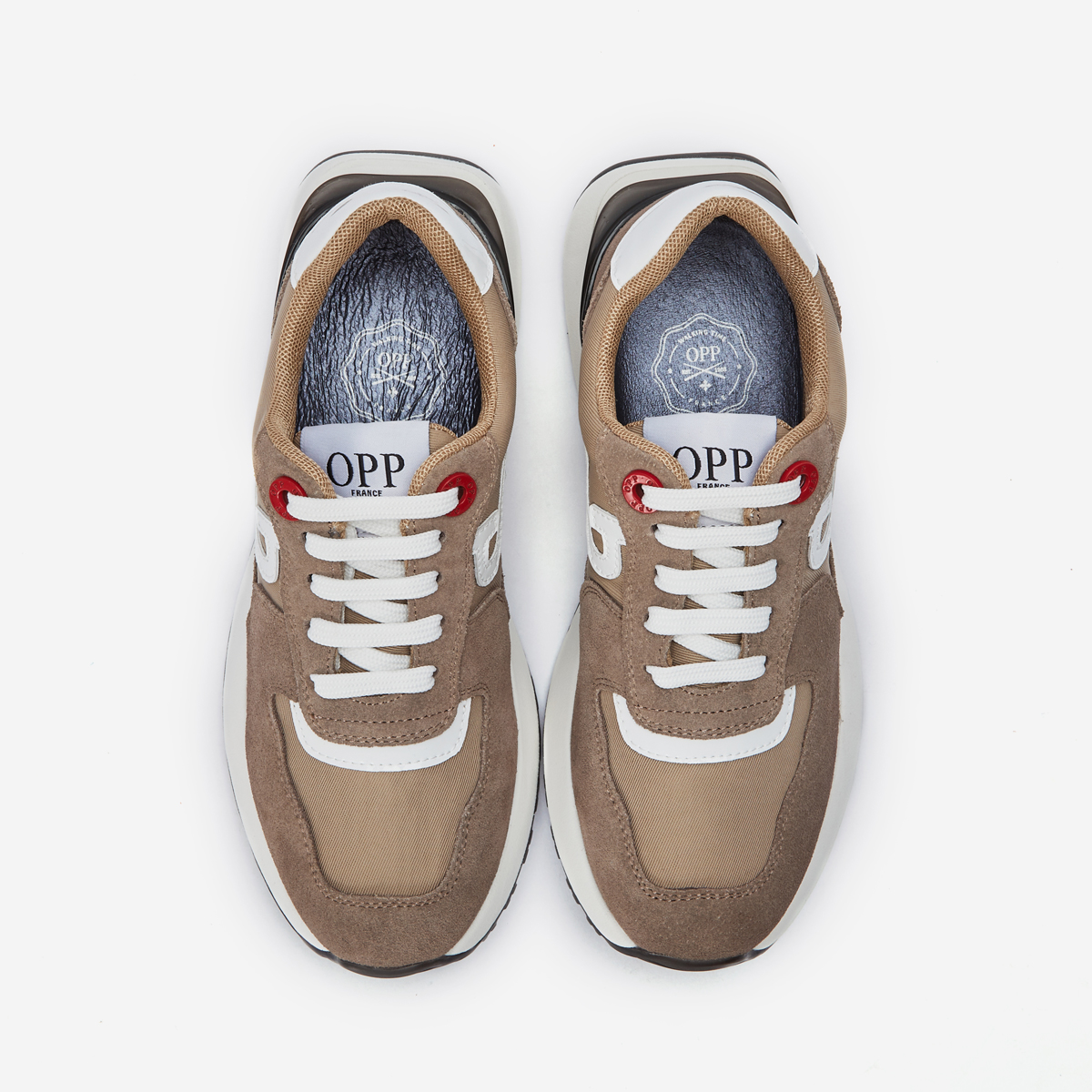 Women Lace-Up Suede Sneaker Khaki - OPP Official Store