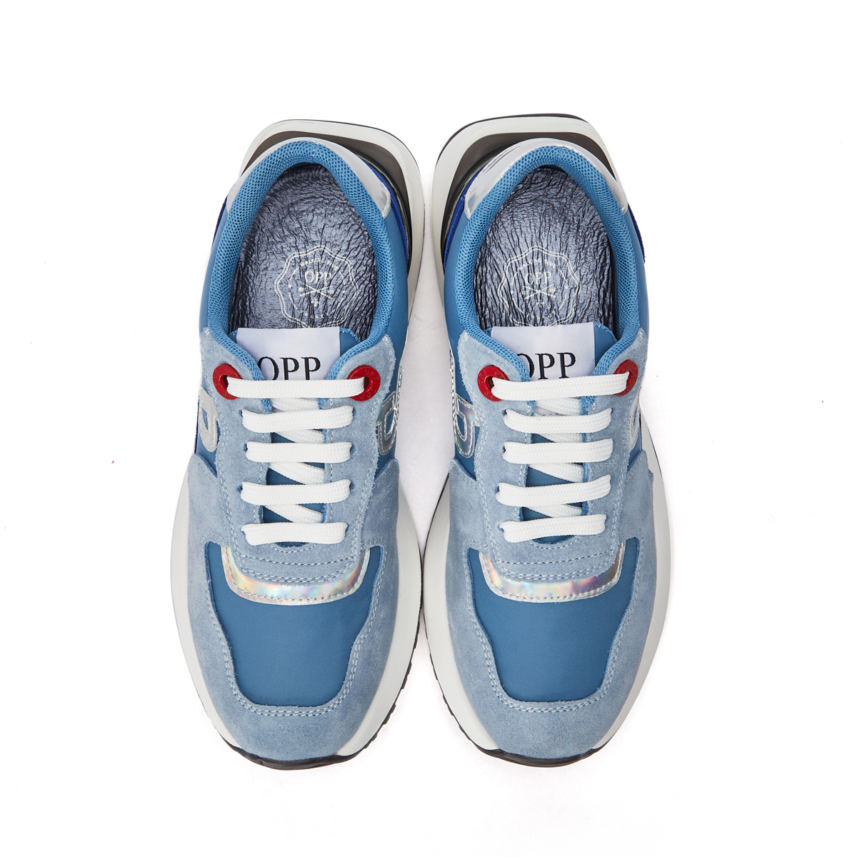 Women Lace-Up Suede Sneaker Sky blue - OPP Official Store