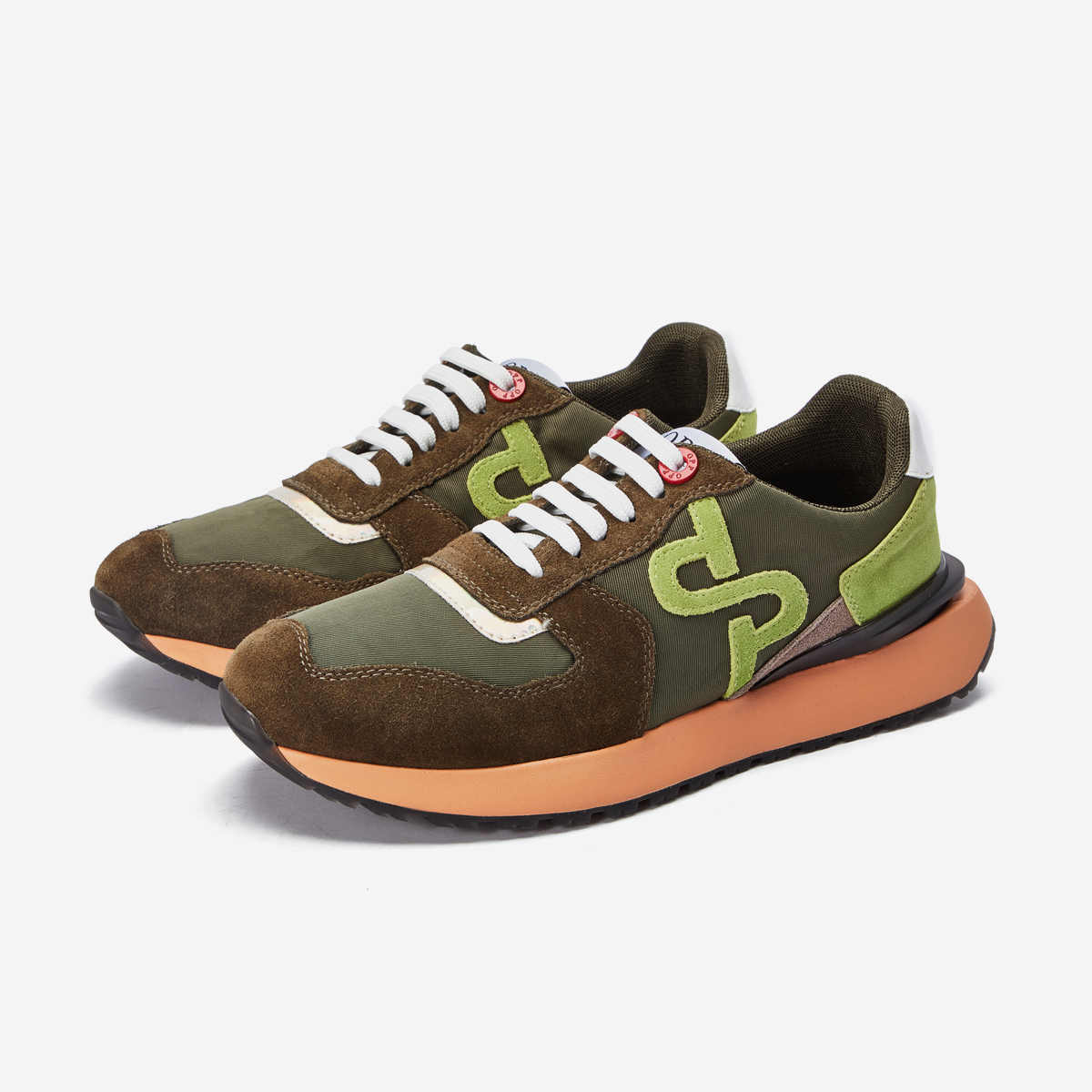 Lace-Up Suede Sneaker Army Green - OPP Official Store